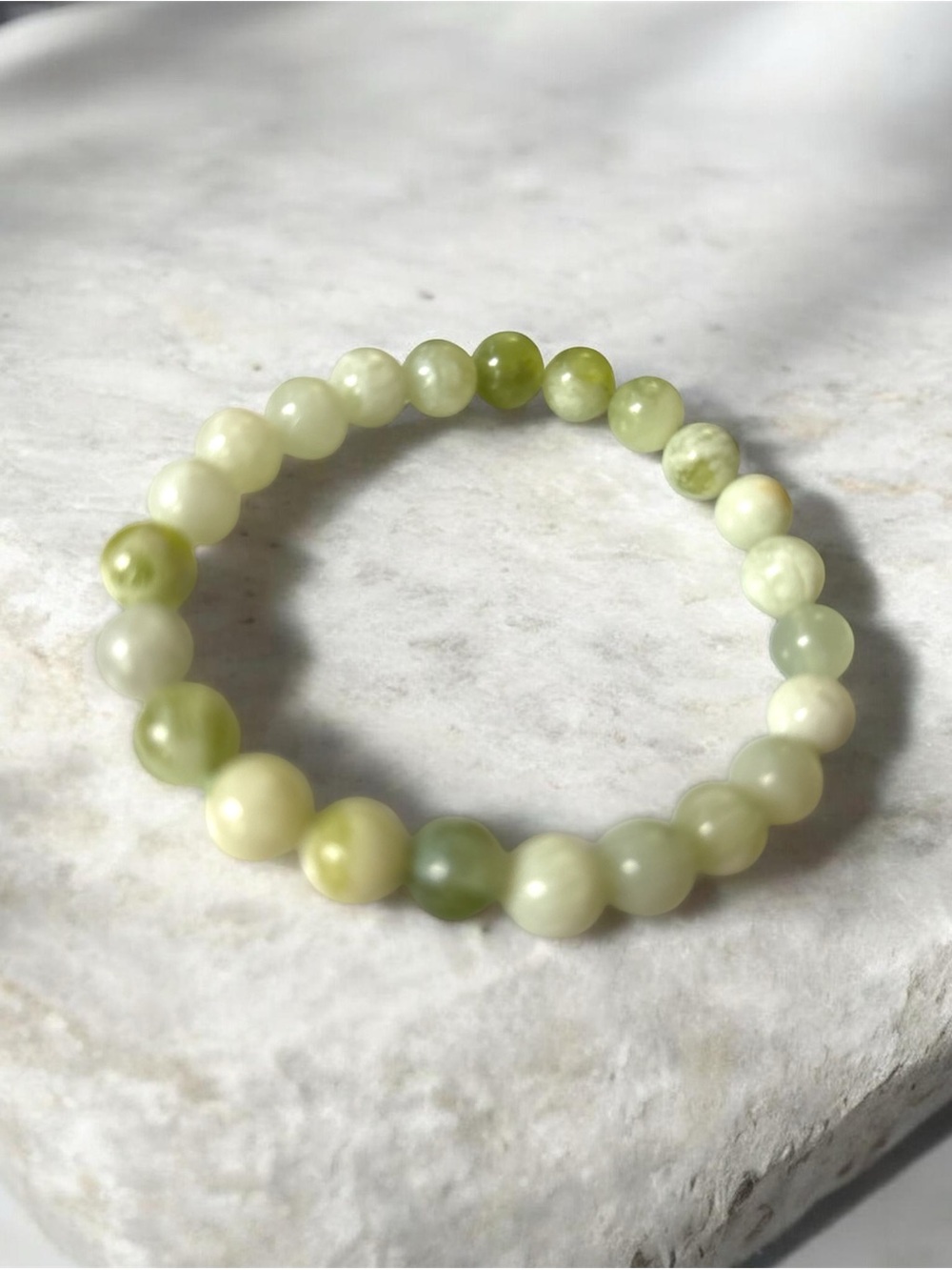 Green Jade 8mm Beaded Stretch Bracelet - Women Jewelry